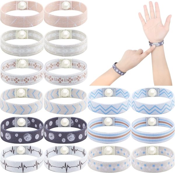 18 Pcs Motion Sickness Bands Anti Nausea Wristband Sea Sickness Bands Motion Sickness Bracelets Morning Sickness Relief Acupressure Wristbands for Women Men Adult Pregnancy Car Travel, 9 Styles