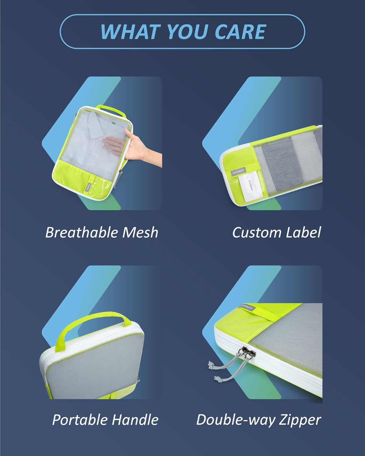 6 Set/4 Set/2 Set Compression Packing Cubes for Travel, Lightweight Vacation Travel Essentials, Travel Accessories for Suitcase Organizer Bags Set, Durable Luggage Organizer Travel Bags - Image 5