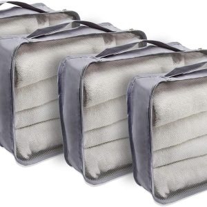 Rolling Nomad 4 Set Large Packing Cubes for Suitcases, Travel, Camping, Grey